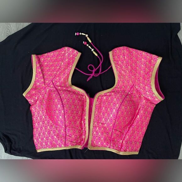 Indian jari readymade sari blouse pink - Picture 1 of 7